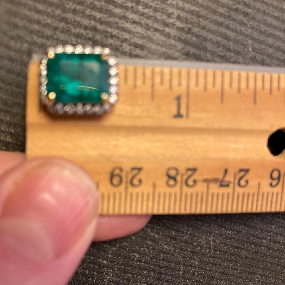 3.19 Carat Natural Emerald 14k diamond charm *CHARM ONLY* - Picture 8 of 17